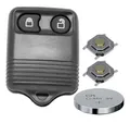 Produktbild: mt-key Auto Schlüssel Gehäuse 2 Tasten + 2X Mikrotaster + 1x passende CR2032 Knopfzelle, CR2032 (3 V), für Ford Funk Fernbedienung
