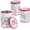 Produktbild: com-four® 3x Vorratsdose aus Metall - Weihnachts-Aufbewahrungsbox - Kaffeedose