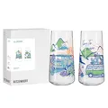 Produktbild: RITZENHOFF 8092002 Allround Trinkglas 2er Set 600 ml, Serie Entdecker, 2 Stück mit Van-Motiv, bunt - Made in Germany