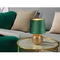 Produktbild: Tischleuchte SOPHIA Grün/Gold Keramikfuß Samtschirm, Höhe 26cm