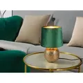 Produktbild: Tischleuchte Sophia Grün/gold Keramikfuß Samtschirm, Höhe 26cm