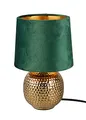 Produktbild: Reality Leuchten Tischleuchte Sophia R50821015, Keramik goldfarbig, Samtschirm gürn oder goldfarbig, exkl. 1x E14, 16 cm