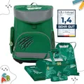 Produktbild: MUWO Kinder Schulranzen Set 5tlg. ergonomischer leichter Schulrucksack mit Sporttasche, Turnbeutel, Federmappe, nur 920 gramm (Dinosaurier Design)