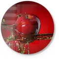 Produktbild: DEQORI Schneidebrett 'Flüssigkeit trifft Apfel', Glas, Platte Frühstücksbrett Schneideplatte rot 30 cm x 30 cm