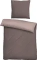 Produktbild: biberna Melange-Flanell Bettwäsche 0840500 MELANGE UNI color: braun, size: 1x 135x200 cm + 1x 80x80 cm
