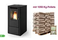 Produktbild: Pelletofen THELMA 9,5 KW Pelletheizung Ofen Pelletkamin mit 1050 Kg PELLETS