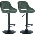 Produktbild: CLP 2er Set Barhocker Milet Mit Samt-Bezug I Drehbarer Barstuhl Mit Lehne Und Fußstütze