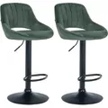 Produktbild: 2er Set Barhocker Milet Samt Grün Metall Matt Schwarz