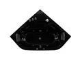 Produktbild: Supply24 since 2004 Whirlpool Badewanne Malta schwarz – 140x140 cm – Eckmontage links oder rechts – 12 Massagedüsen, LED Farblicht, XXL-Kopfstützen & Armaturen – Spa Whirlpool für 2 Personen – Indoor