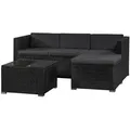 Produktbild: Juskys Loungegarnitur, Schwarz, Dunkelgrau, Kunststoff, 3, Loungemöbel, Gartenlounge-Sets