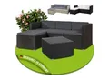 Produktbild: Juskys Polyrattan Lounge Punta Cana M schwarz für 3-4 Personen – Sofa, Tisch & Hocker