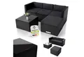 Produktbild: Juskys Gartenlounge-Set Punta Cana, (Set, Sitzgruppe), Polyrattan Sitzgarnitur mit 1 Tisch, 1 Sofa und 1 Hocker