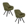 Produktbild: MR. DEKO Diningsessel 2-er Set Matera | Esszimmerstühle mit Armlehnen | 2 Polsterstühle drehbar mit Massivholzbeinen | Ergonomischer Stuhl Esszimmer 84x59x61 cm | Chair