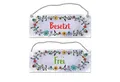 Produktbild: speecheese Metallschild Graues Toilette ist frei oder besetzt Wendeschild mit Blumen Motiv