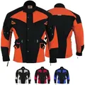 Produktbild: German Wear Motorradjacke GW302J (Spar-Set, mit 4CE-Protektoren) Winddichte Biker Jacke aus 4 Schichten - 8 Taschen Protektorenjacke orange 62/5XL
