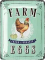 Produktbild: LANOLU Retro Blechschild Hühnerstall Schild - Hühner Schild frische Eier FARM FRESH EGGS - Hühner Deko Geschenk als Hühnerstall Zubehör und Wanddeko für die Küche, Metallschild15x20cm