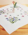 Produktbild: Stickpackung Blumenparadies Spannstich vorgezeichnet Baumwolle Tischdecke 80x80