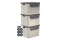 Produktbild: ROTHO Mülltrennsystem Albula Mülleimer 55l mit Frontklappe für die Küche – Recycling System, Behälter ideal für Mülltrennung & Recycling