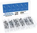Produktbild: Gueenky 135 Stück Nieten Aluminium 5/6/6,4 mm 6 Größen Silber Blindnieten Set