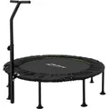 Produktbild: Hauki Fitness Trampolin Indoor Faltbar Grün Ø122 Cm, Leise Rückprall Trampolin Mit Höhenverstellbarem Haltegriff, Mini Trampoline Bungees Workout Übungs-rebounder Erwachsene Bodentrampolin Für Zuhause