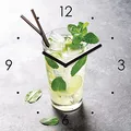 Produktbild: levandeo Wanduhr Glas 30x30cm Eiswürfel Cocktail Limette Glasuhr Uhr Glasbild Küche Bar Deko