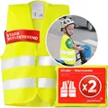 Produktbild: Warnweste Kinder (5-12 Jahre) Sicherheitsweste (2 Stück)