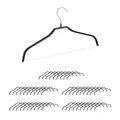 Produktbild: Relaxdays Rutschfeste Kleiderbügel, 50er Set, Hemdenbügel, Blusenbügel mit Gummiummantelung, Metall, 42 cm, schwarz