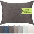 Produktbild: Selfitex Dekokissen XXL 60x80 inkl. Füllkissen, weiches Lesekissen, Rückenkissen, Sofakissen, für Couch, Bett oder als Polster, Farbe: Braun - Braun