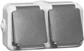 Produktbild: Peha Schuko Doppelsteckdose IP44 grau 2-fach Aufputz 16A 250V