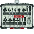 Produktbild: Bosch Fräser-Set 15-teilig 8mm Schaft 2607017472 Nutfräser Bündigfräser uvm.