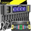 Produktbild: Akku Ladegerät für AA, AAA & 9V | Schnellladegerät mit LCD Display | 12 Schacht | NiMH, NiCd | Universal Batterielader | Retoo