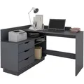 Produktbild: Mid.you Eckschreibtisch, Anthrazit, Holzwerkstoff, 3 Schublade(n) Schubladen, rechteckig, Wange, 83.5x105x129 cm, FSC Mix, seitenverkehrt montierbar, in verschiedenen Holz-Dekoren erhältlich, Regal, Arbeitszimmer, Schreibtische, Eckschreibtische