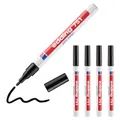 Produktbild: 5 x edding 751 Lackmarker schwarz Lack Marker Permanent Stift 1-2mm Rundspitze