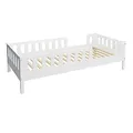 Produktbild: CADANI LARS 2in1 Kinderbett Jugendbett 200x90 cm Weiß, Rausfallschutz abnehmbar, Zum Juniorbett umbaubar