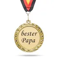 Produktbild: andSmile Medaille mit Gravur - Bester Papa - Orden aus hochwertigem Metall - Vatertagsgeschenk, Geburtstagsgeschenk für Väter - Bester Papa Geschenke zum Geburtstag & Weihnachten