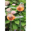 Produktbild: 2er Set Gartenstecker Glasvogel Deko Beetstecker Handarbeit Skulptur Vogel 7 (Orange Schwarz) - Orange/Schwarz