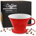 Produktbild: Creano Porzellan Kaffeefilter - Filter Größe 4 für Filtertüten Gr. 1x4 - Rot