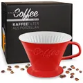 Produktbild: Creano Porzellan Kaffeefilter - Filter Größe 4 für Filtertüten Gr. 1x4 - Rot