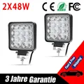 Produktbild: 2X 48W LED Arbeitsscheinwerfer Offroad Scheinwerfer für JEEP Bagger SUV 12V 24V