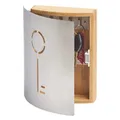 Produktbild: Schlüsselkasten Bambus/Edelstahl – 21,5×5,5×24,5 cm Schlüsselbox modern