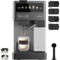 Produktbild: Cecotec FreeStyle Latte T, Espressomaschine, 1,6 l, Kaffeekapsel, Gemahlener Kaffee, 1350 W, Grau