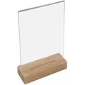 Produktbild: Hmf - 46942 Tischaufsteller Mit Holzfuß Din A5 Acryl, Menükartenhalter, Hochformat, 15 X 24,5 X 5 Cm