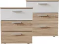 Produktbild: Nachtkommode 3 Schubladen Nina Sonoma Weiß 2er-Set