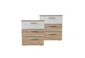 Produktbild: HTI-Living Nachtschrank Nachtkommode 3 Schubladen Nina Sonoma Weiß 2er-Set (Set, 2-St., 2 Nachtschränke) Nachtschrank Nachttisch