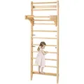 Produktbild: VEVOR schwedisches Leiterwand 10-stufiges Indoor-Klettergerüst aus Massivholz, 100 kg belastbare Indoor-Spielplatz-Kletterleiter Turnreck mit Klimmzugstange – Ideales Geschenk für Kinder