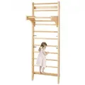Produktbild: VEVOR schwedisches Leiterwand 10-stufiges Indoor-Klettergerüst aus Massivholz, 100 kg belastbare Indoor-Spielplatz-Kletterleiter Turnreck mit