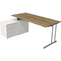 Produktbild: Start Up Komplettarbeitsplatz 180 x 102 cm Eiche / Silber