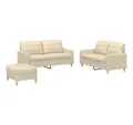 Produktbild: vidaXL Sofa 3-tlg. Sofagarnitur mit Kissen Creme Stoff