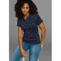 Produktbild: Poloshirt Kurzarm, sehr figurbetont, mit Allover-Druck, aus 100% Baumwolle, Gr. 32/34, marine-bedruckt, , 77461349-32