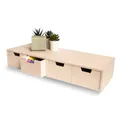 Produktbild: Creative Deco Schubladenbox Schubladenelement | 4 Schubladen | 56 x 20,5 x 10 cm (+/- 1 cm) | Mini-Kommode für Kleinigkeiten aus Birkensperrholz | Ordnungssystem für Lagerung, Decoupage & Dekoration